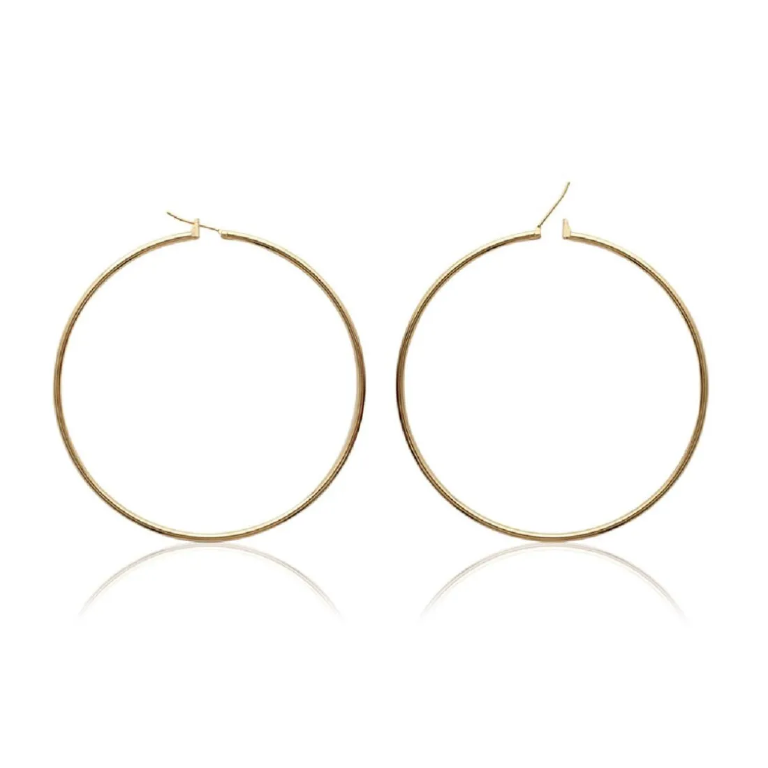 Créoles femme plaqué or 6 mm simples - YUU60