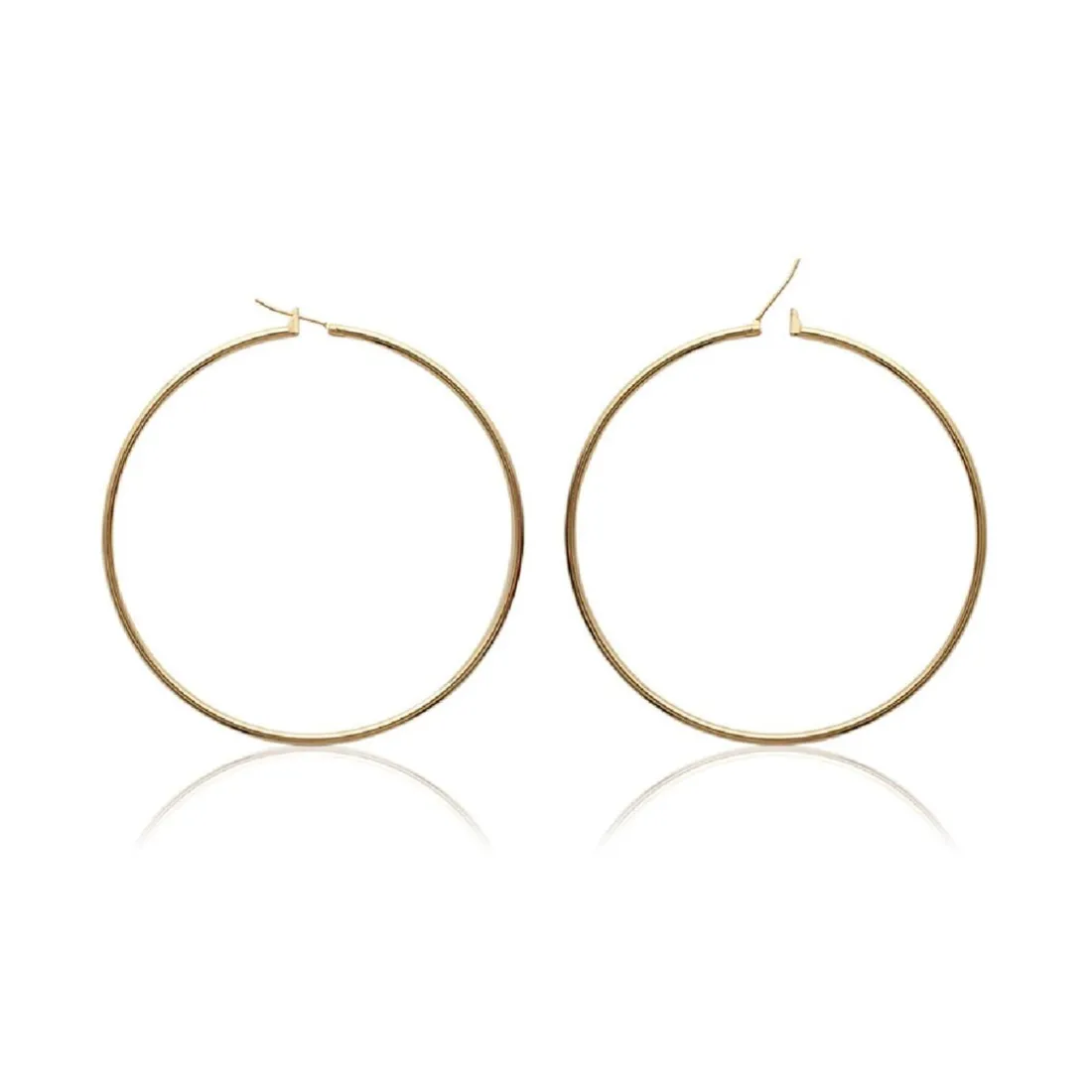 Créoles femme plaqué or 5 mm simples - YUU50