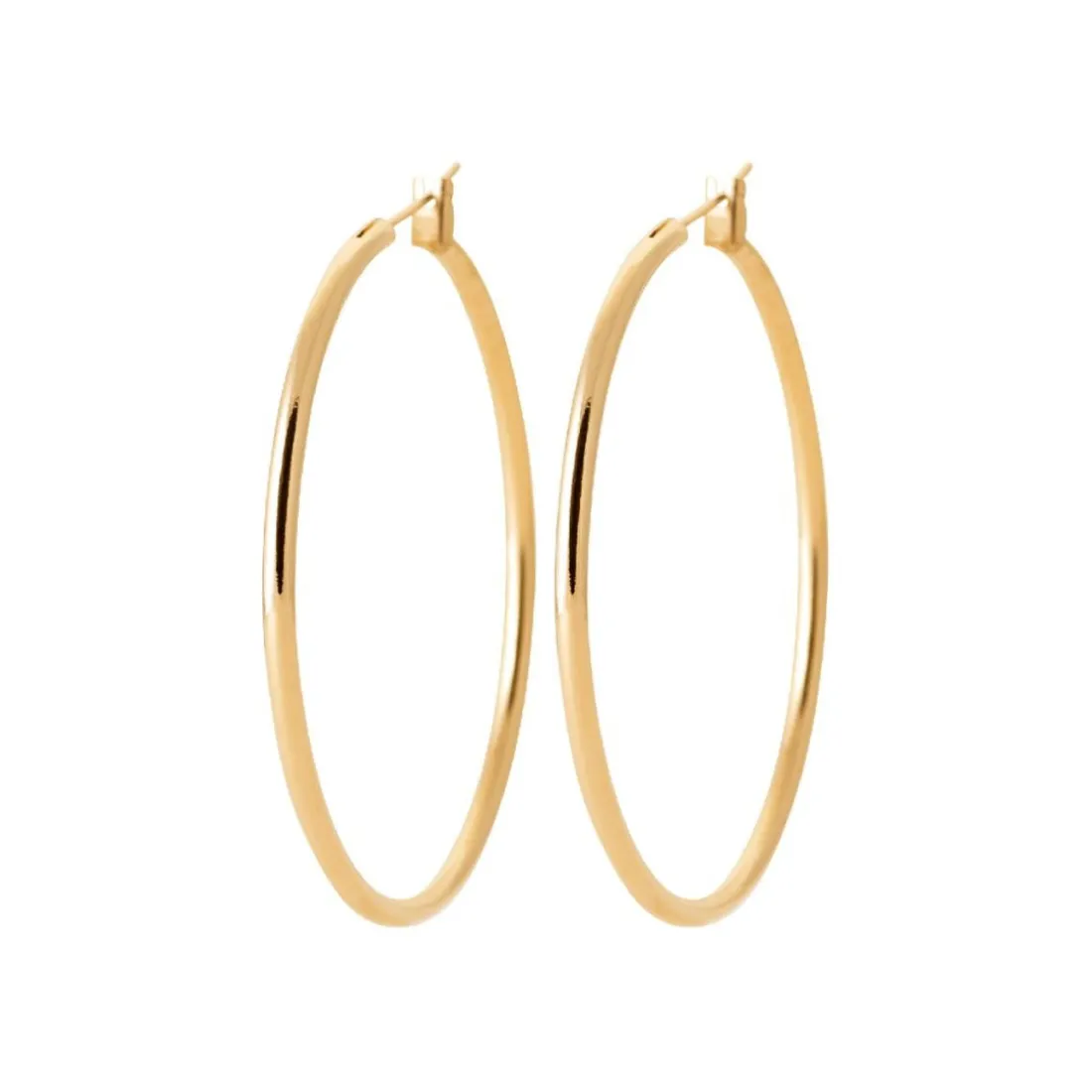Créoles femme plaqué or 4 mm simples - YUU40