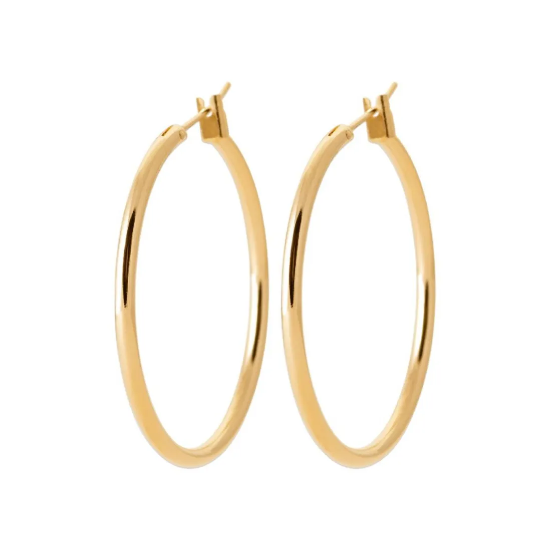 Créoles femme plaqué or 3 mm simples - YUU30