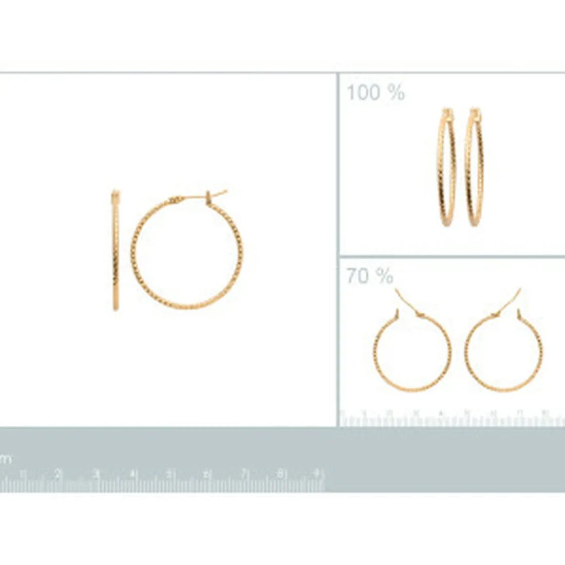 Créoles femme plaqué or 29 mm - Y6YY530