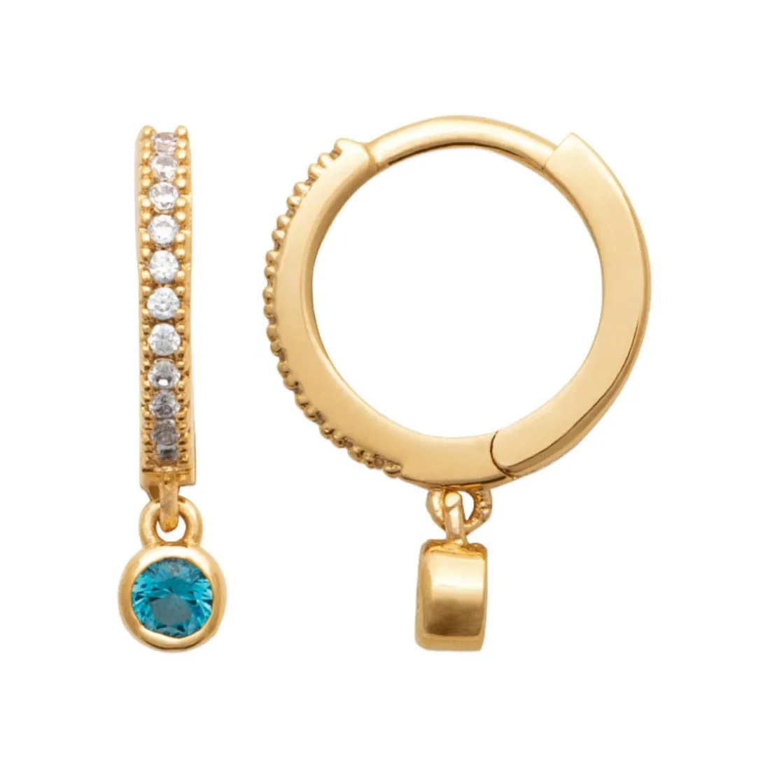 Créoles pampilles femme plaqué or teinté serti clos 12 mm - Y634360