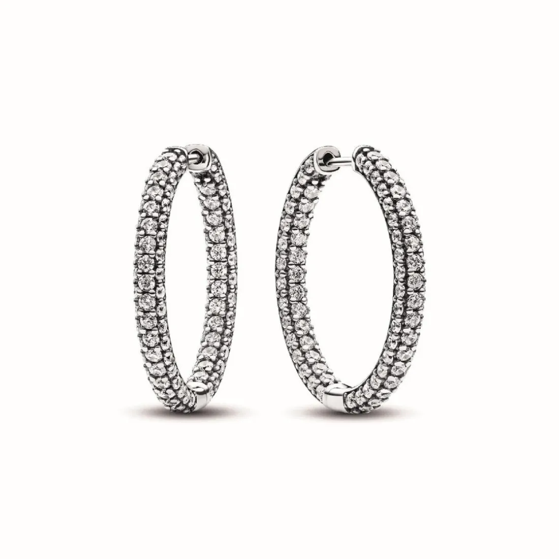 Créoles Rang Pavé Pandora Timeless