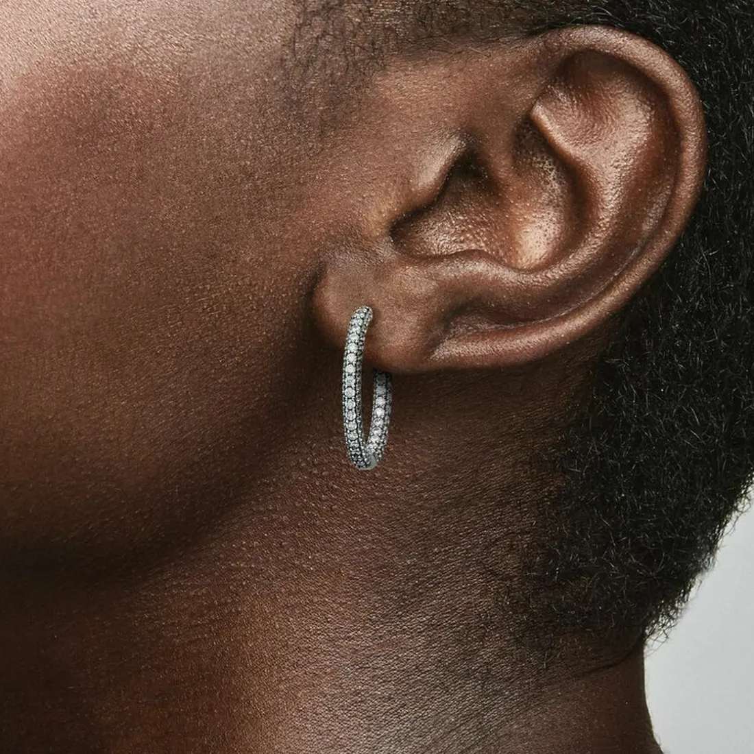 Créoles Rang Pavé Pandora Timeless