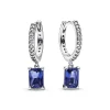Créoles Rectangle Scintillant Bleu – Pandora Timeless