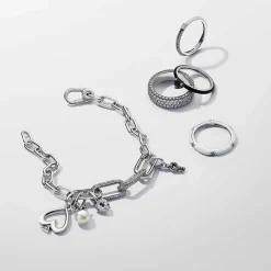 Double Link métallique Pavé argent Pandora ME