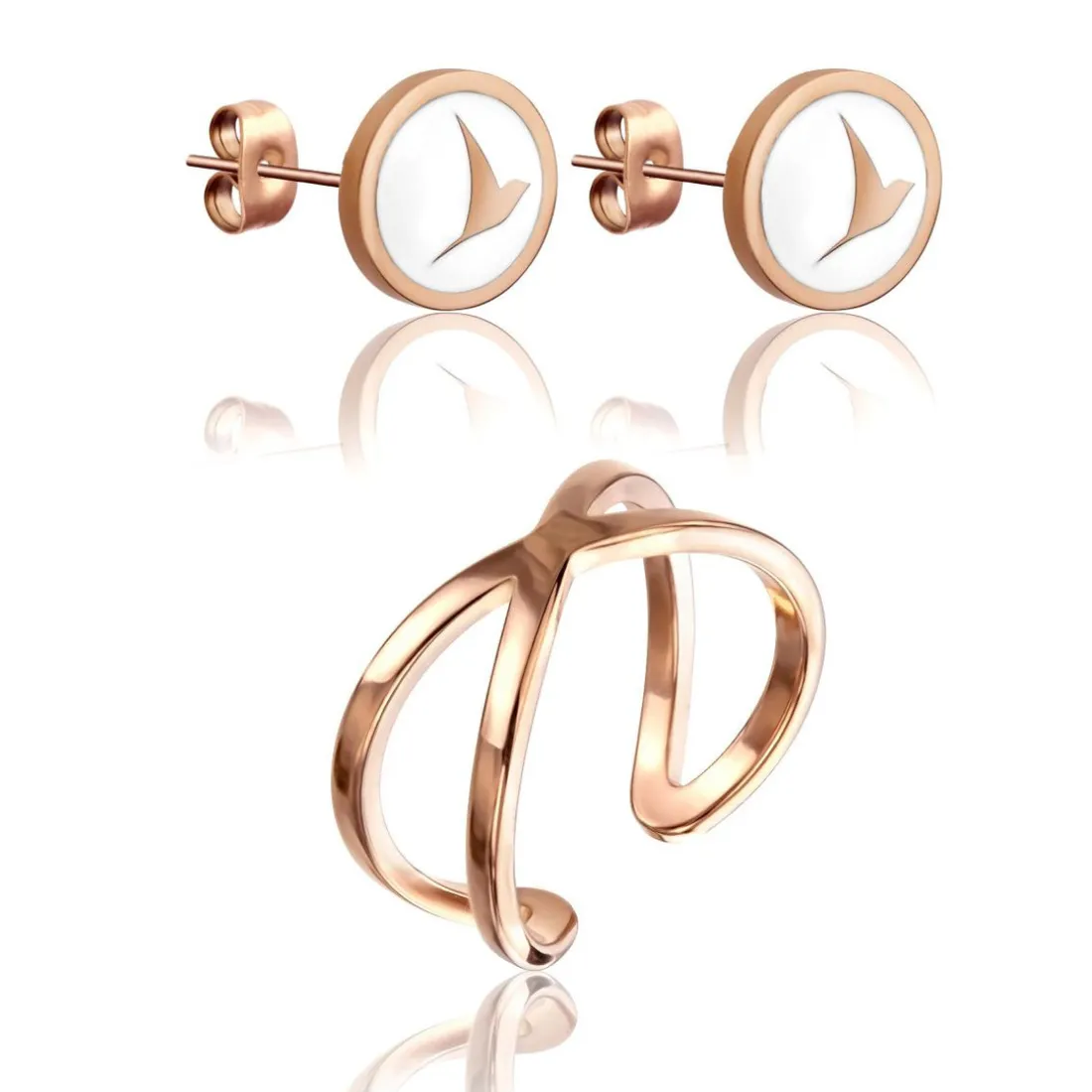 Ensemble Bijoux Femme Emily Westwood WS053R - Acier Doré rose