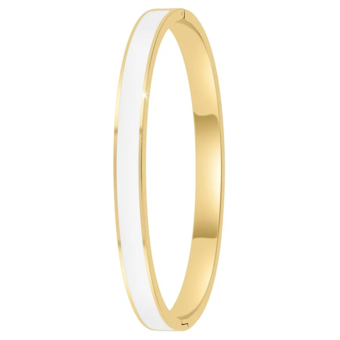 Jonc Femme So Charm - B4339-DORE-BLANC - Bracelet Email Doré