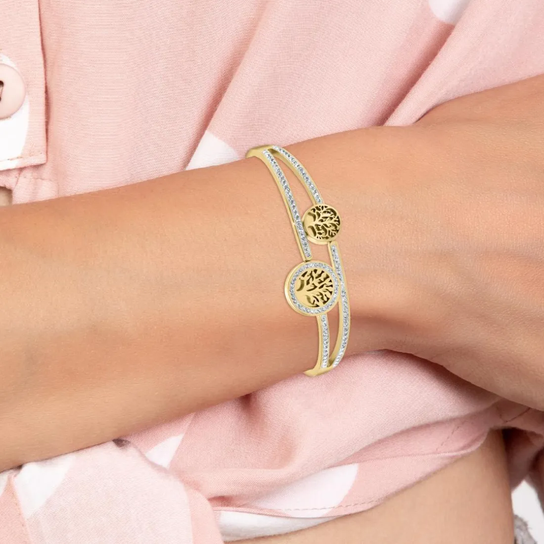 Jonc Femme So Charm - B2931-DORE - Bracelet Arbre De Vie
