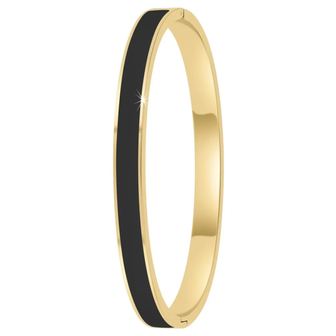 Jonc Femme So Charm - B4339-DORE-NOIR - Bracelet Email Doré