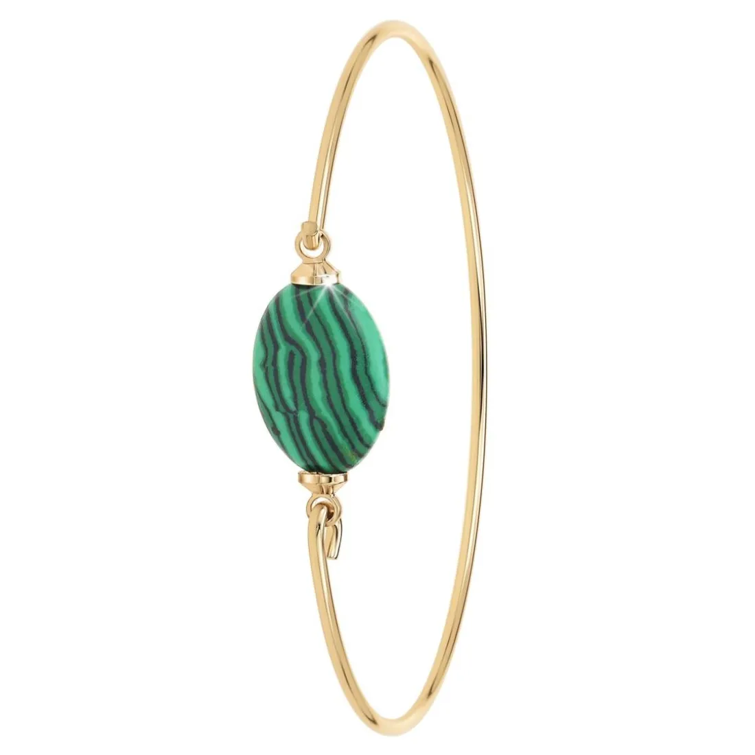 Jonc Femme So Charm - B2492-MALACHITE - Bracelet Mode Doré