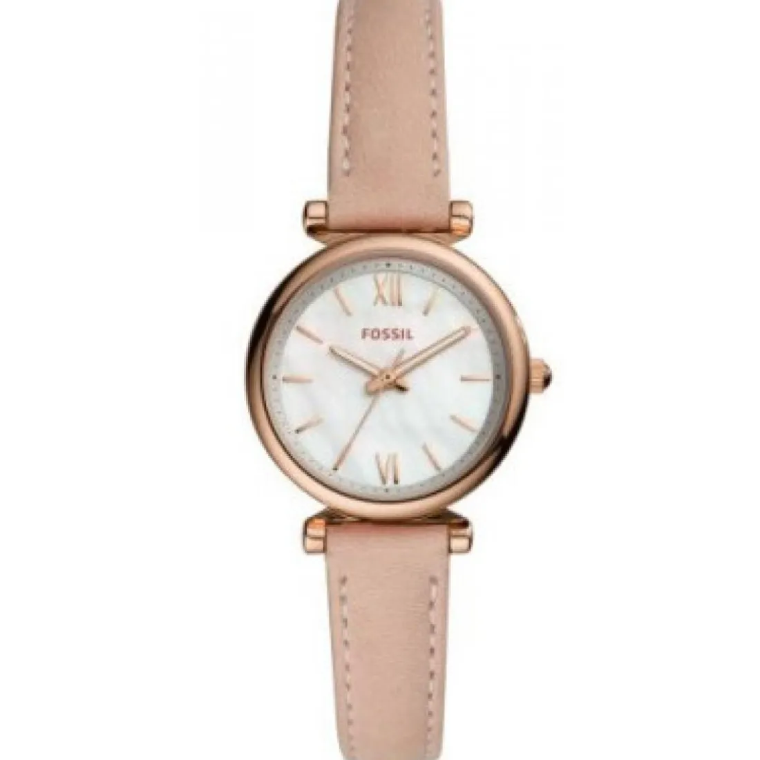 Montre Fossil ES4699 - CARLIE MINI Boîtier Acier Doré Rose Bracelet Cuir Rose Femme