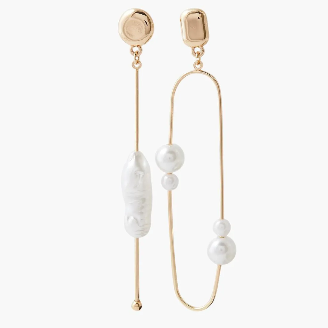 Pendantes Femme Balaboosté Bo Poussette Asymétrique Avec Perles - 3502456533585 Métal Doré