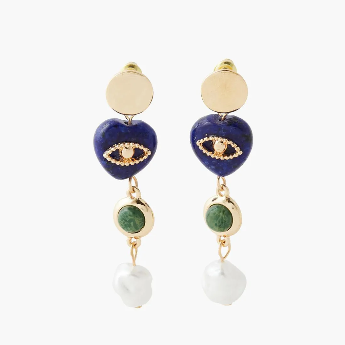 Pendantes Femme Balaboosté Bo Poussette Avec Cœur Pierre Et Perle - 3502456532076 Métal Multicolore
