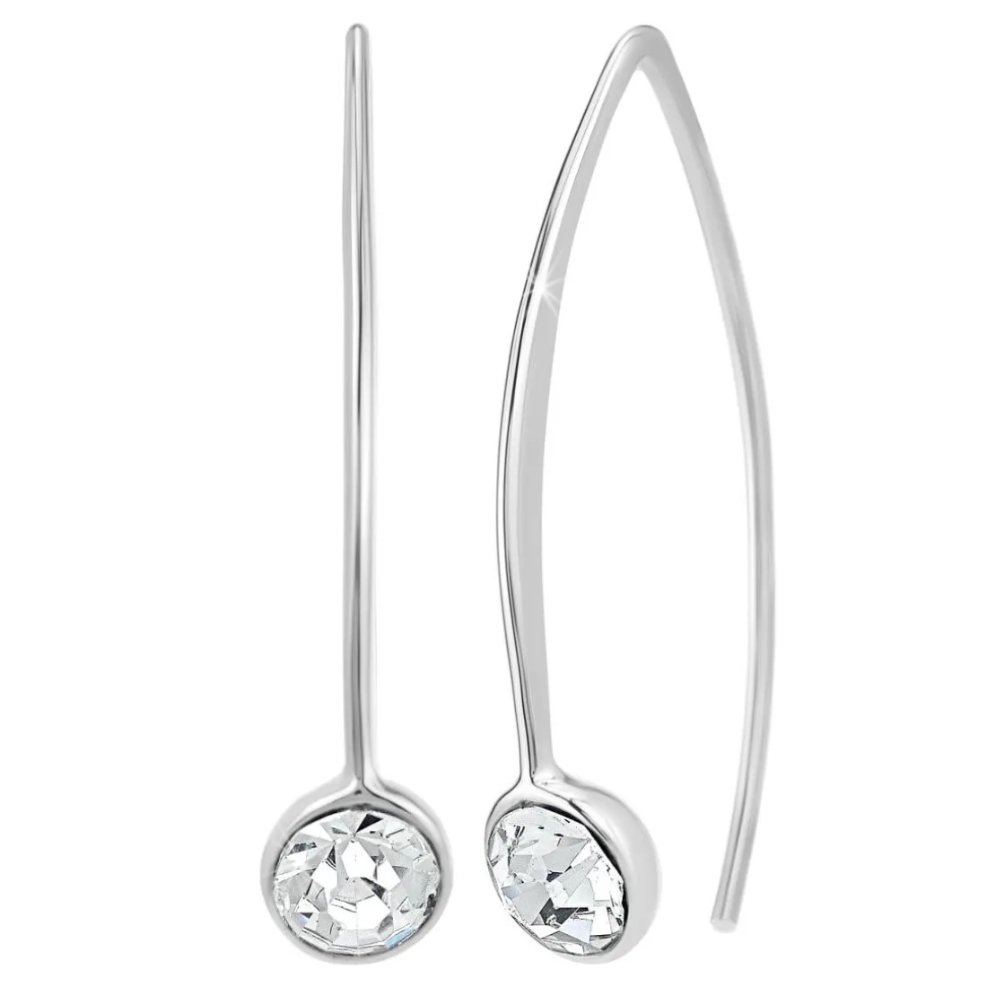 Pendantes So Charm - B3149-ARGENT-CRYS - Boucles D'Oreilles Argentées