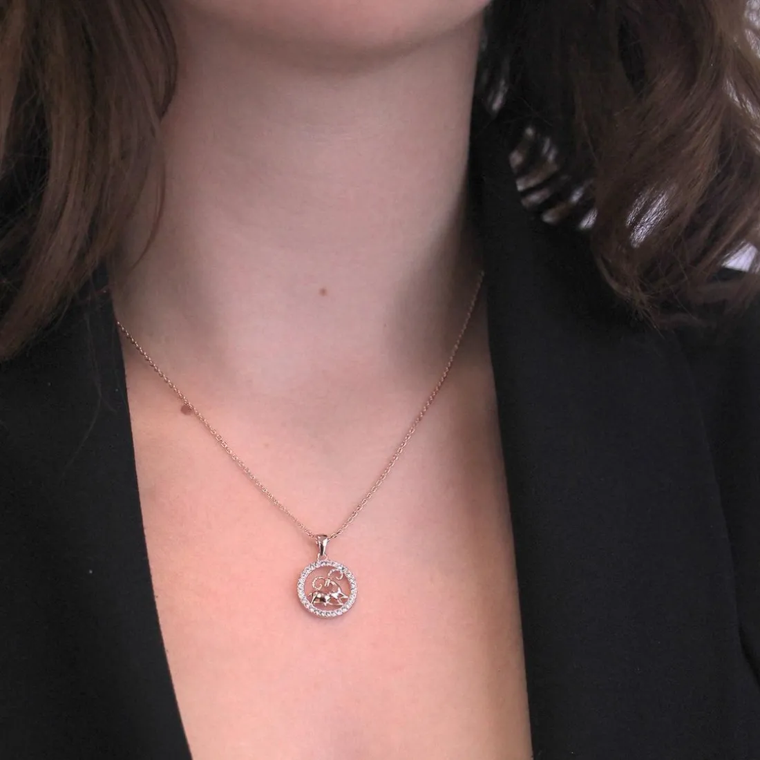 Pendentif Zodiaque Bélier Or Rose