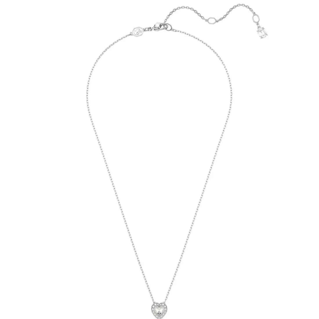 Pendentif Ariana Grande x Swarovski, Tailles variées, Cœur, Blanc, Métal rhodié