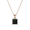 Pendentif Simple Square Or Rose et Noir