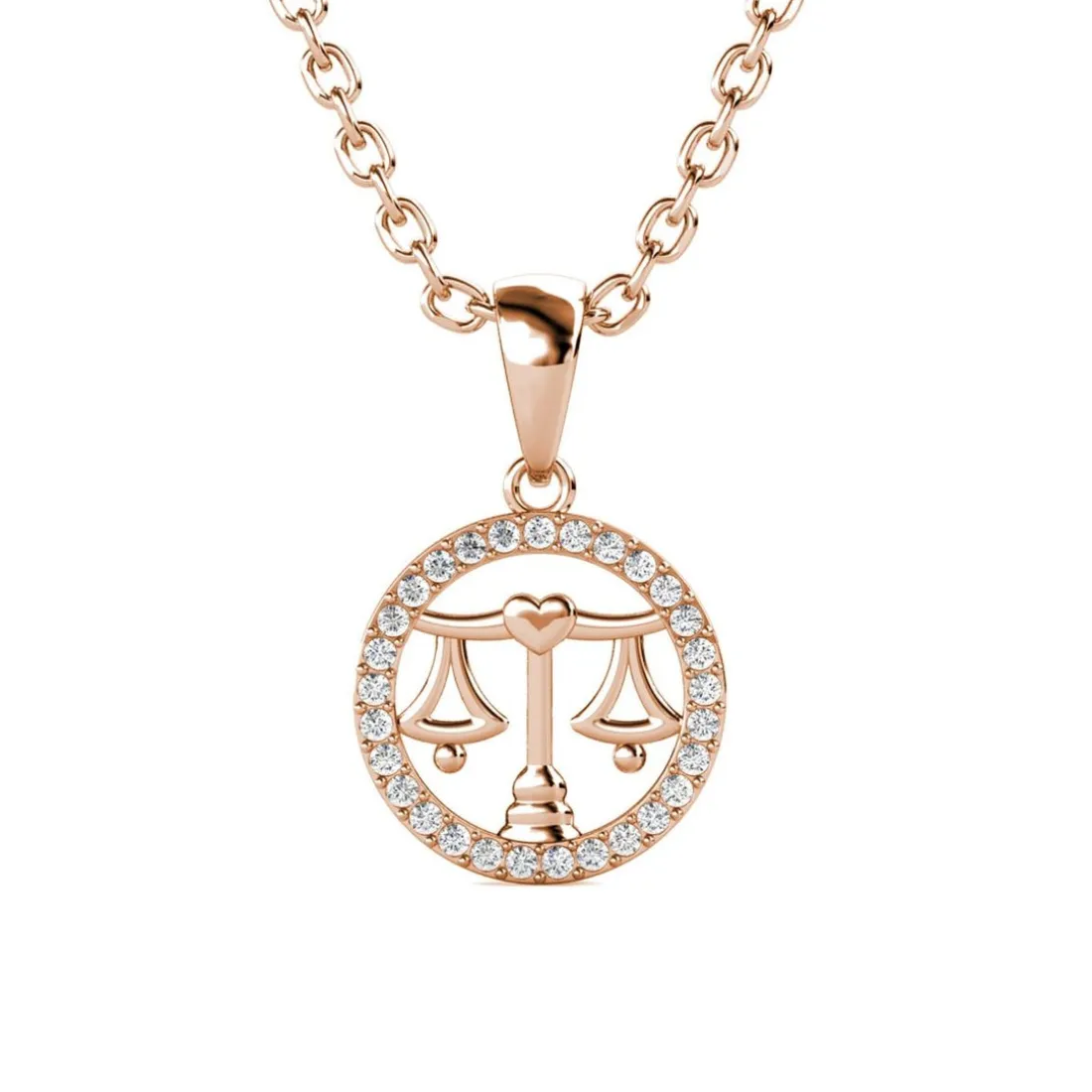 Pendentif Zodiaque Balance Or Rose