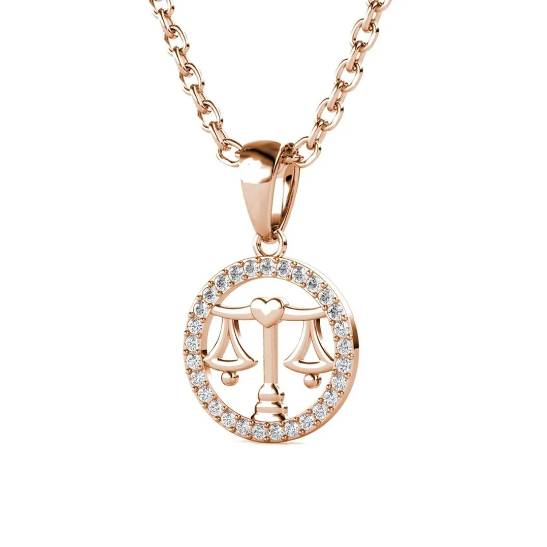 Pendentif Zodiaque Balance Or Rose