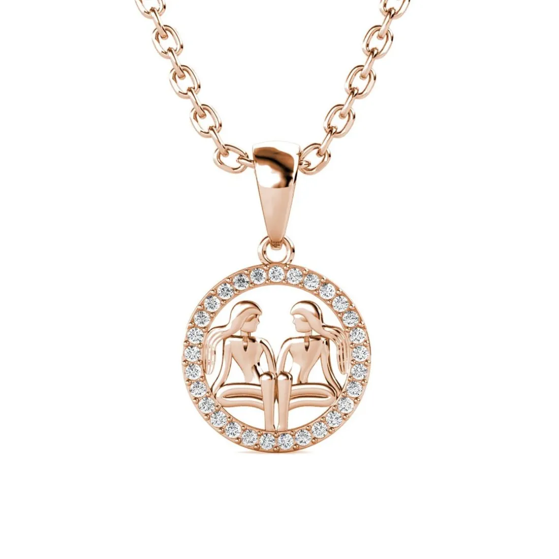 Pendentif Zodiaque Gémeaux Or Rose