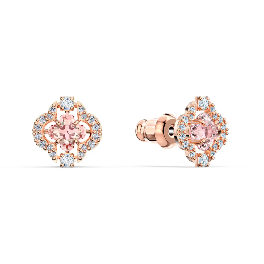 SET Swarovski 5516488 - Set collier et boucles d'oreilles métal rose pierres sertis blanc Femme